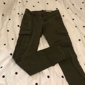 Olive green skinny cargo pants
